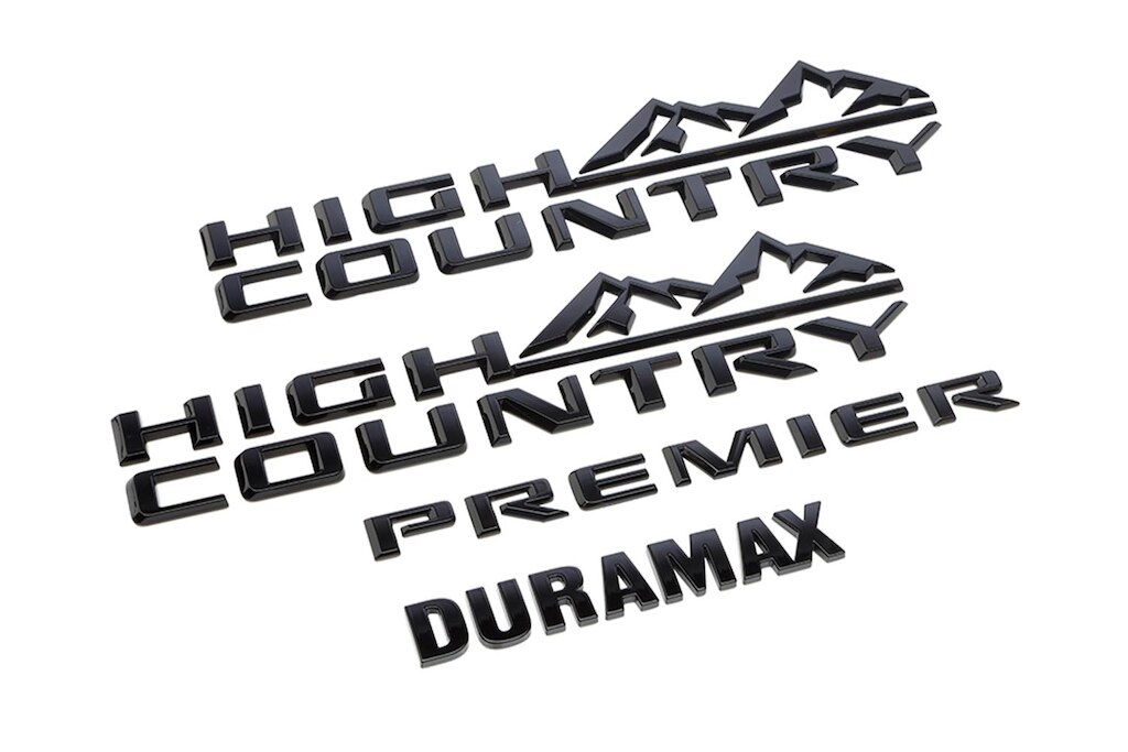 Emblemas high country duramax premier en negros para Chevrolet Suburban 2024