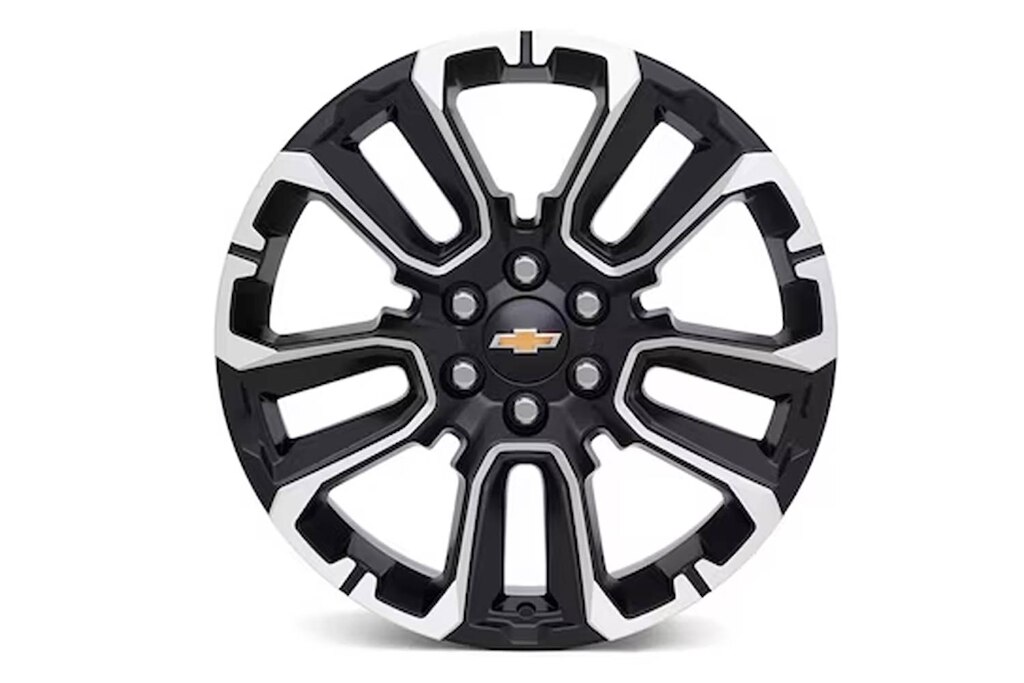 Rin de aluminio de 22 pulgadas negro con 5 brazos y detalle plateado para Chevrolet Suburban 2024