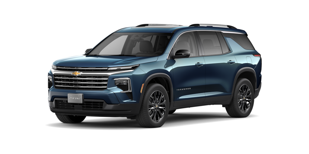 Elige tu nueva Chevrolet Traverse 2025 en color nébula metálico, camioneta familiar para 7 pasajeros