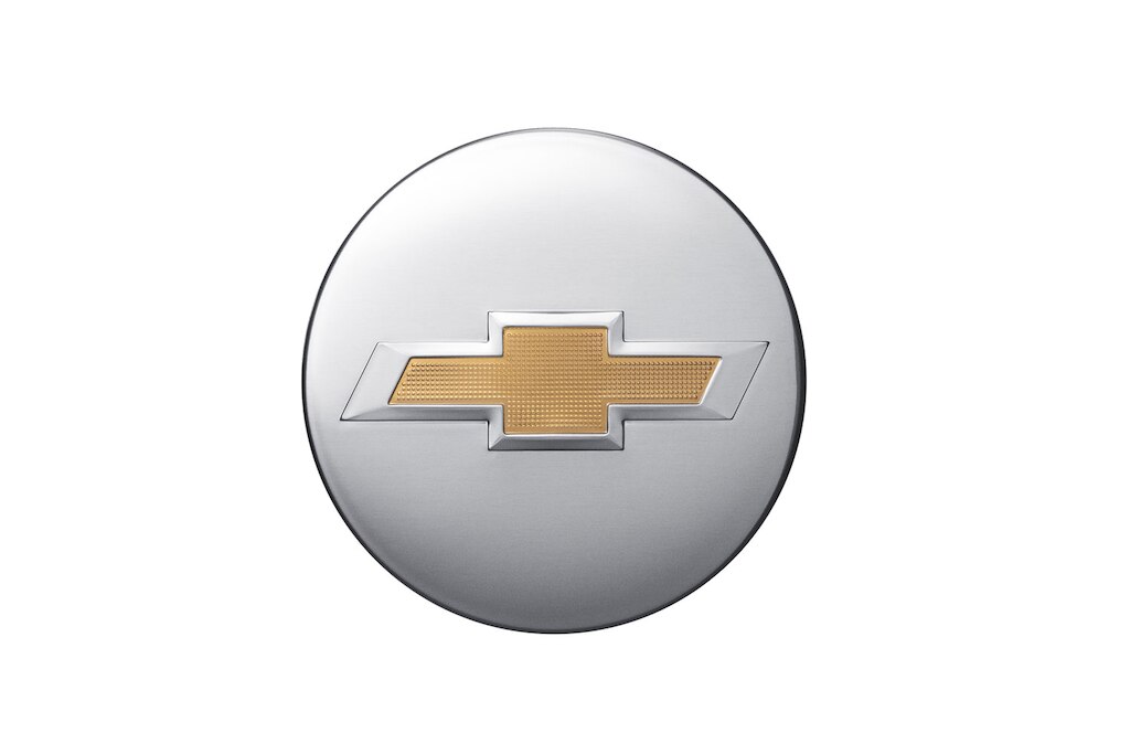 Centro de rin plateado con emblema Chevrolet dorado para Cheyenne ZR2 BISON 2025, camioneta pickup
