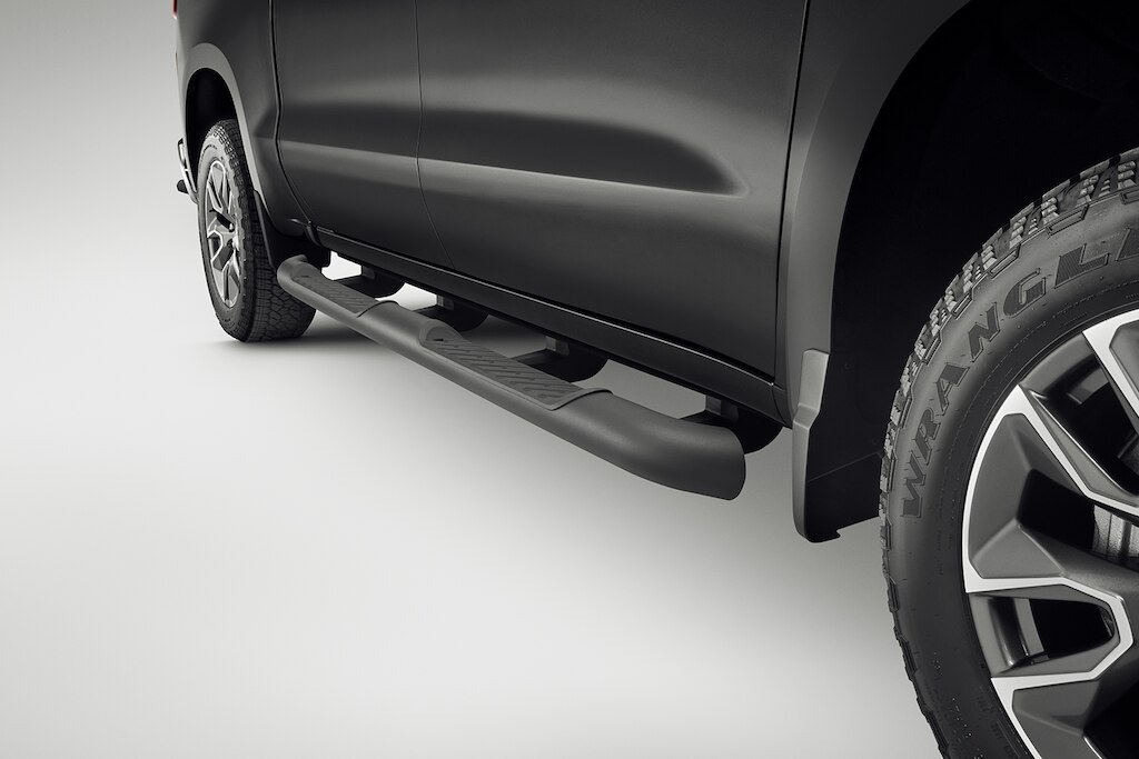 Estribo rectangular 4 pulgadas color negro para Chevrolet Cheyenne ZR2 BISON 2025, camioneta pickup