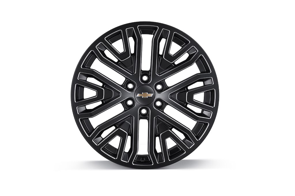 Rin de aluminio de 22 pulgadas negro con detalles en plata para Chevrolet Cheyenne ZR2 BISON 2025, camioneta pickup